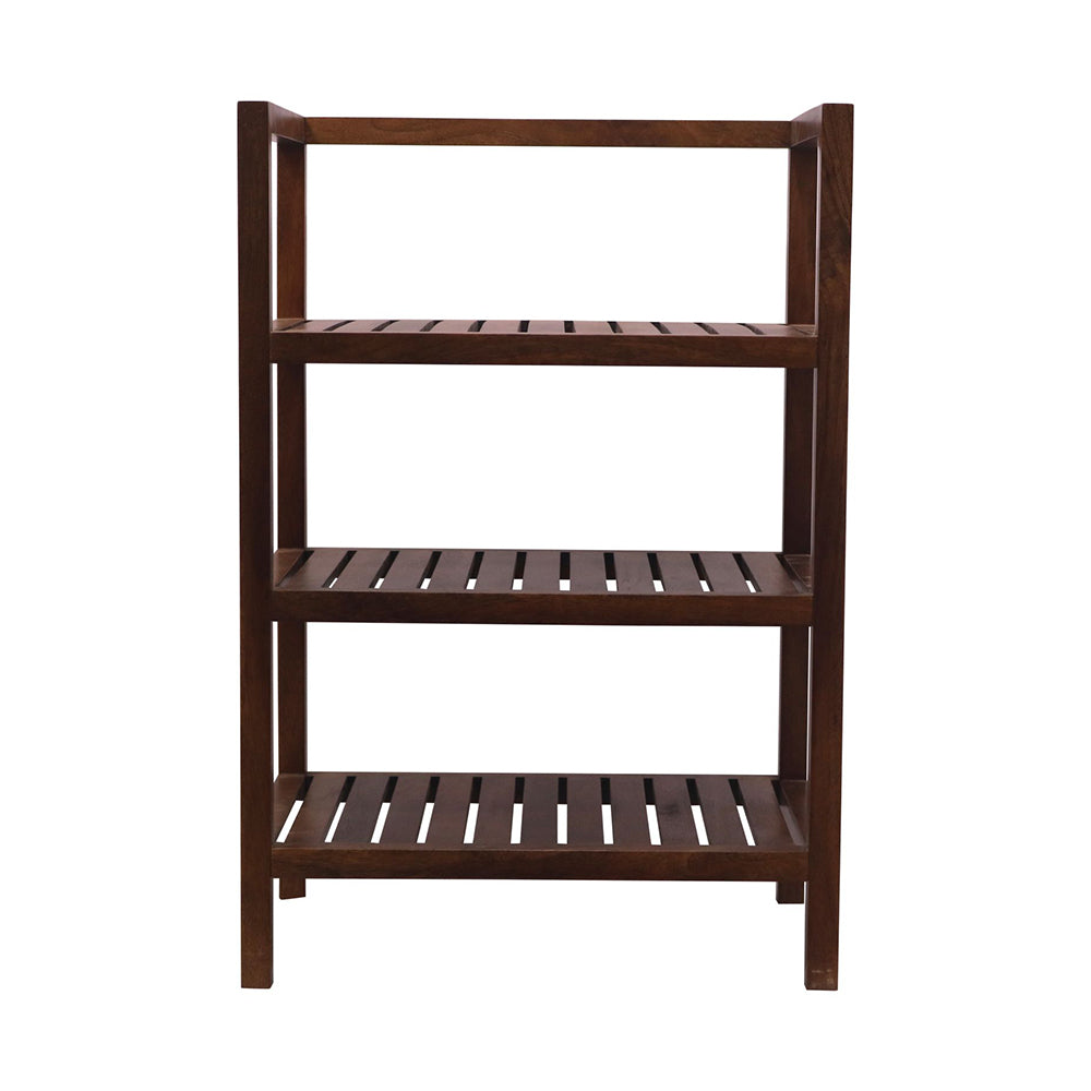 Wooden Storage Rack With 3 Shelves, Medium - Walnut