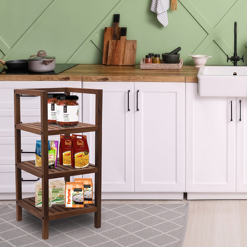Wooden storage kitchen rack
