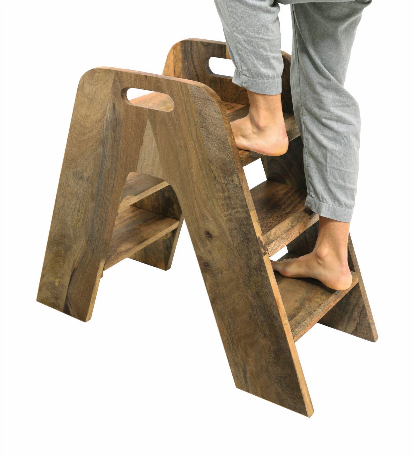 Lyro Wooden Step Ladder, Large - Natural