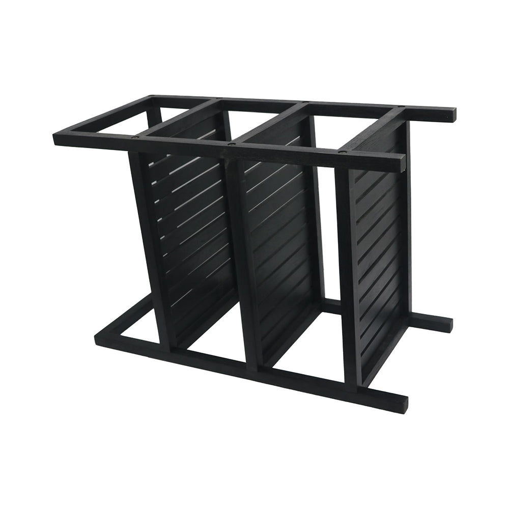 Wooden Storage Rack With 3 Shelves, Medium - Black