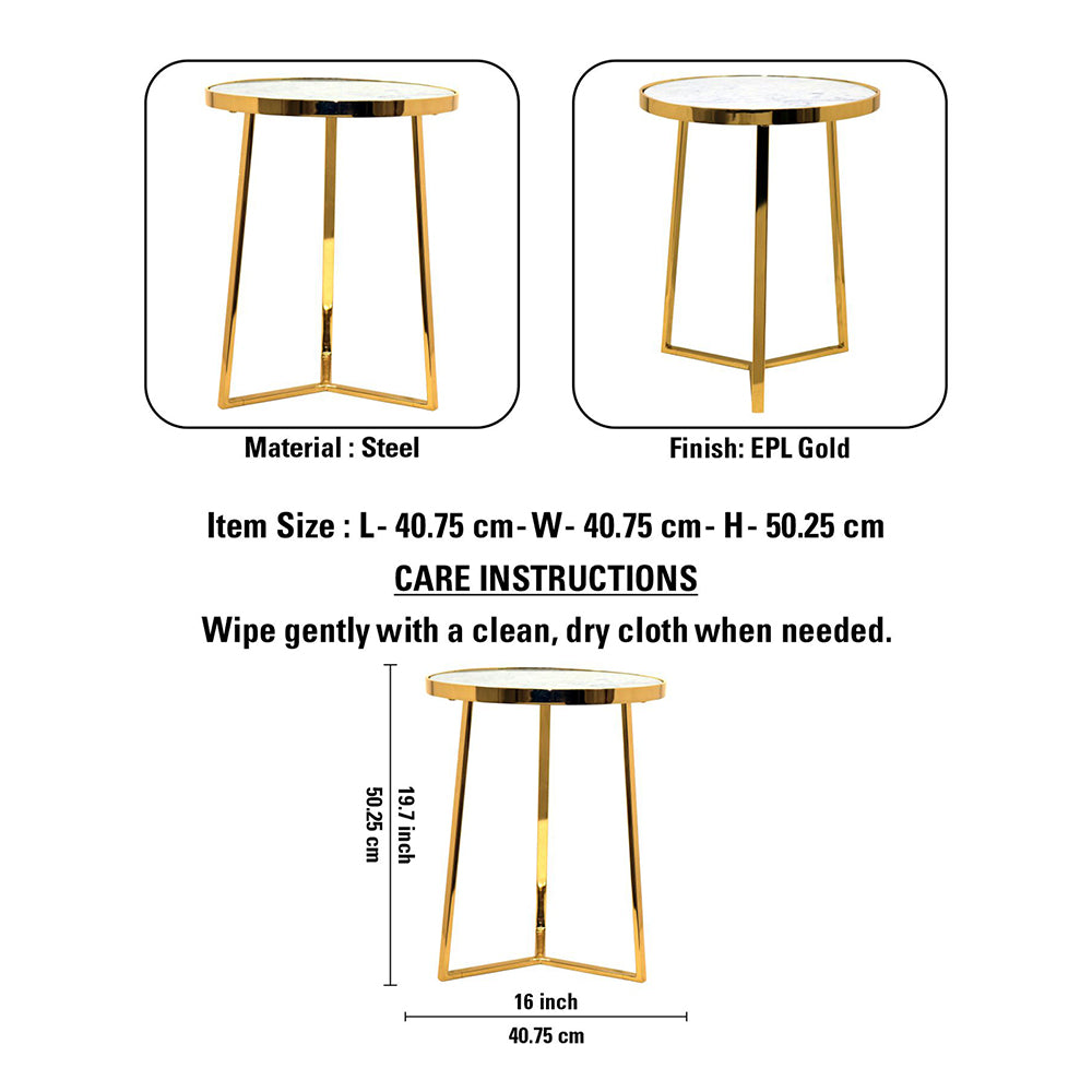 Metal Side Table For Living Room, Bedroom, Kitchen, Home, Balcony And Office