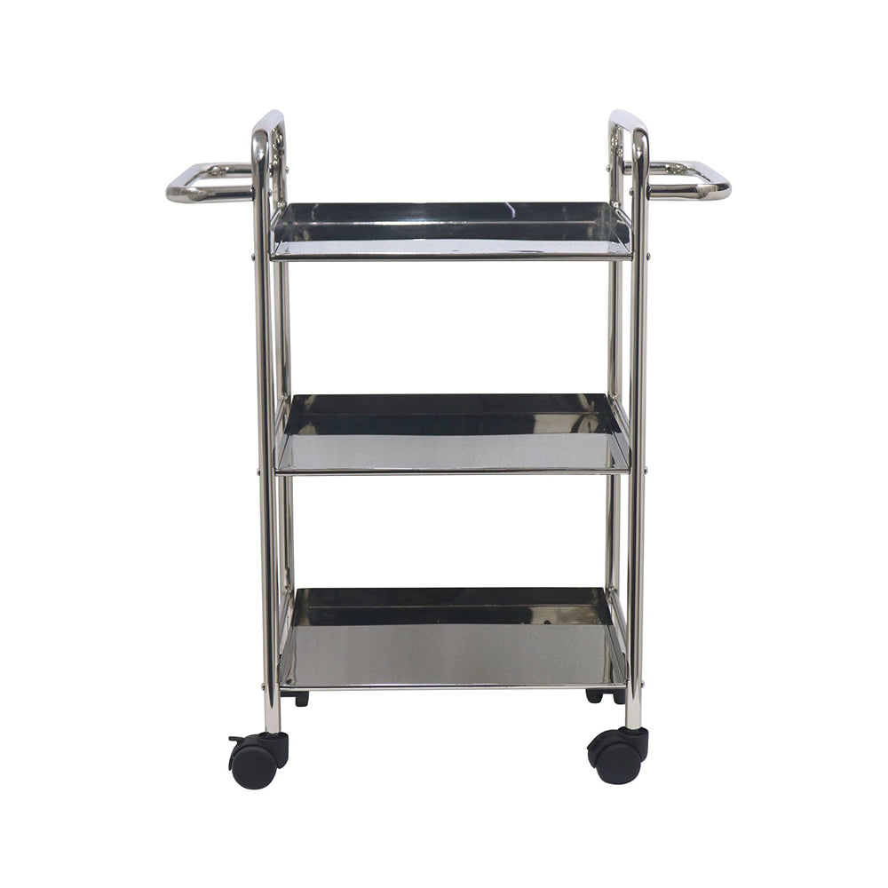 Linear Lux Metal 3 Tier Serving Trolley - Silver