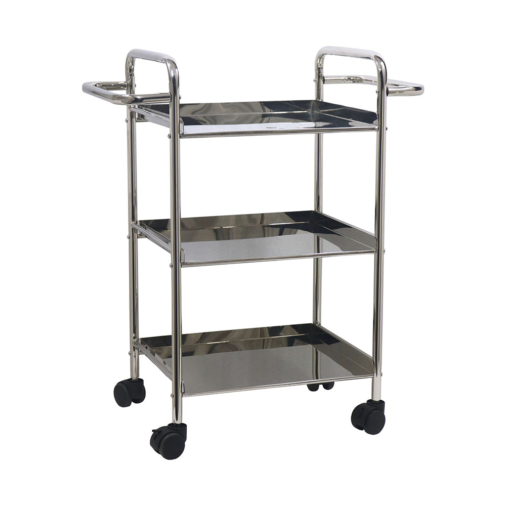 Linear Lux Metal 3 Tier Serving Trolley - Silver