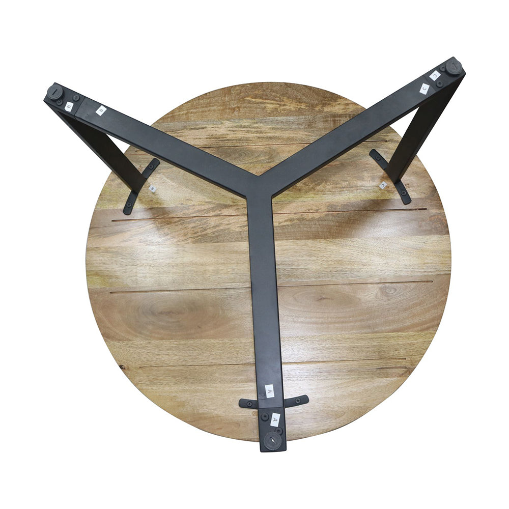 Metal Center Table With Wooden Top For Home Decor And Office