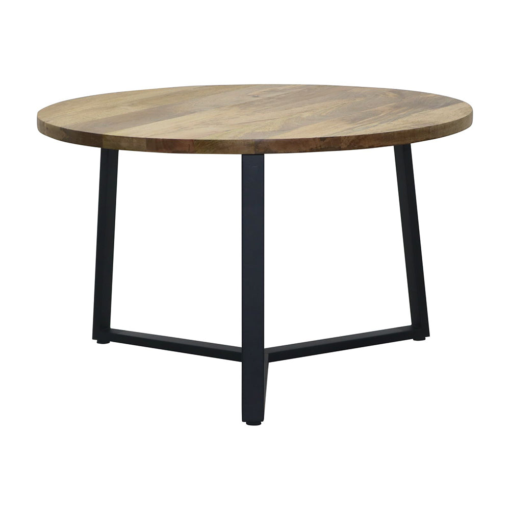 Metal Center Table With Wooden Top For Home Decor And Office