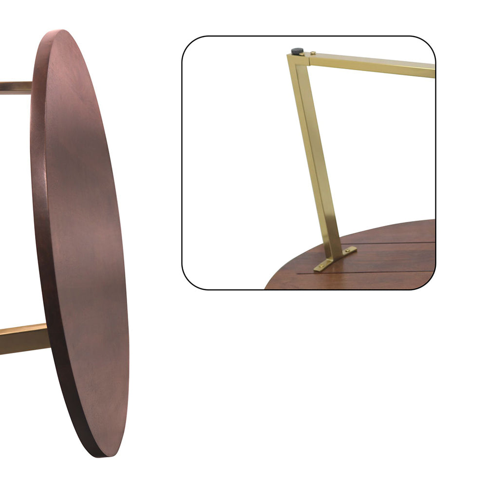 Metal Center Table With Wooden Top For Home Decor And Office