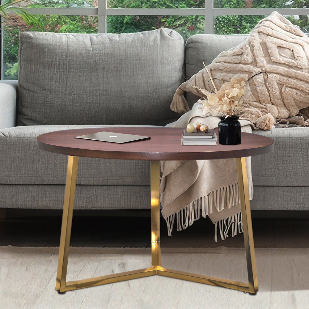 Metal Center Table With Wooden Top For Home Decor And Office