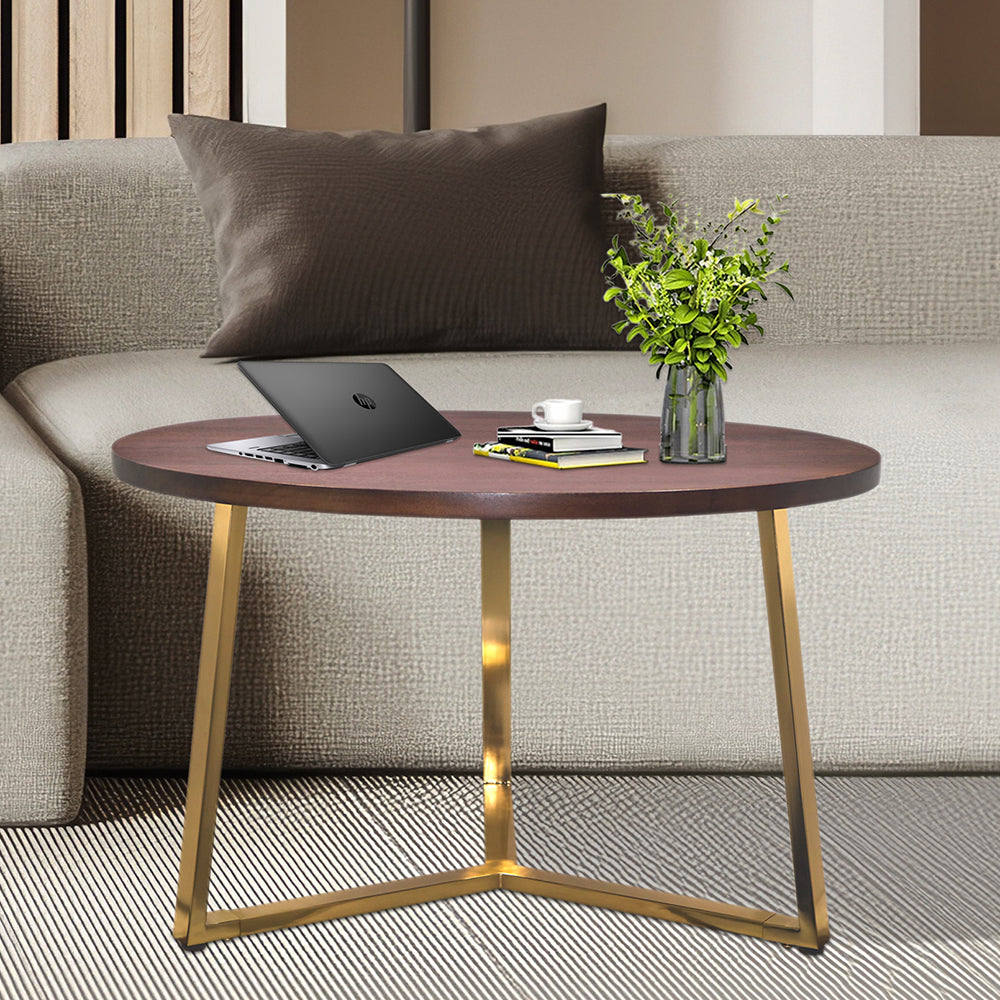 Metal Center Table With Wooden Top For Home Decor And Office