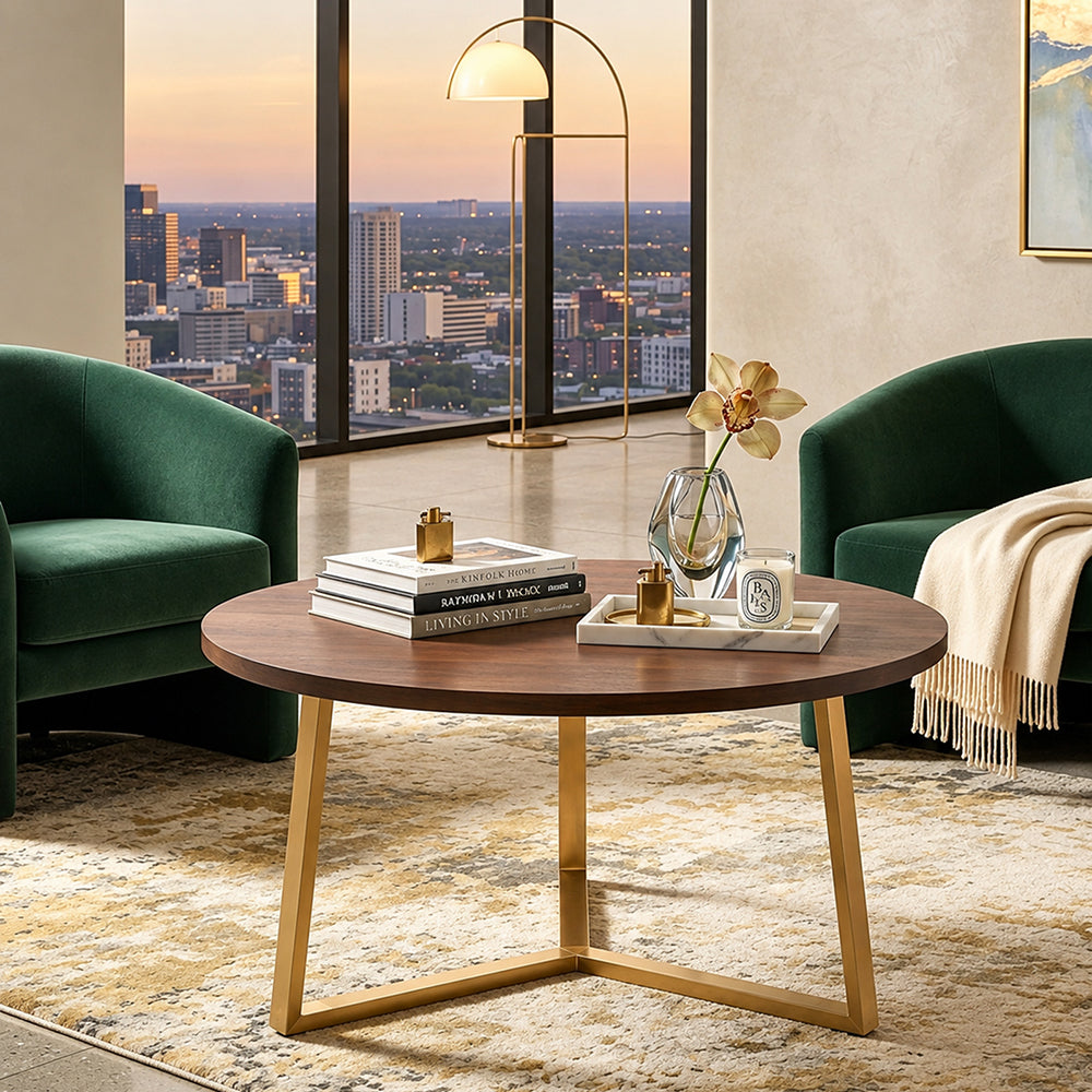 Trexo Wooden Coffee Table - Walnut