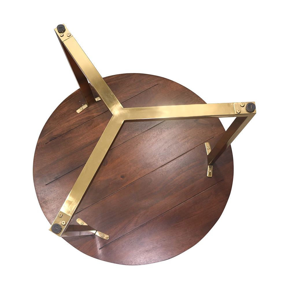 Metal Center Table With Wooden Top For Home Decor And Office