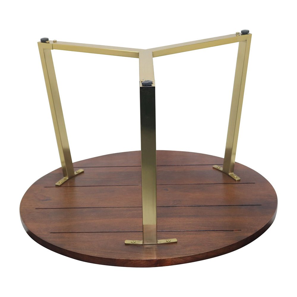 Metal Center Table With Wooden Top For Home Decor And Office