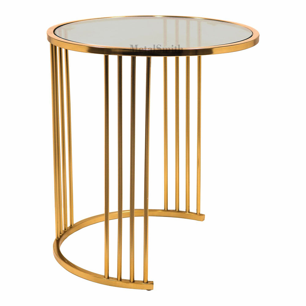 Metalsmith Nesting Table For Home, Office, Indoor & Outdoor I Decorative Steel Nesting Table (Finish Color - Gold, Pre-assembled)