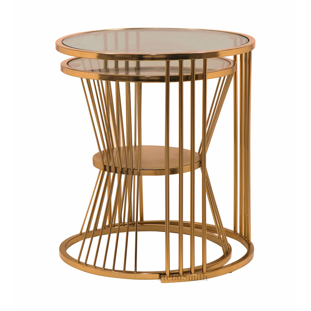 Sora Metal Nesting Table - Gold