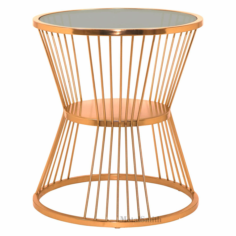 Metalsmith Nesting Table For Home, Office, Indoor & Outdoor I Decorative Steel Nesting Table (Finish Color - Gold, Pre-assembled)