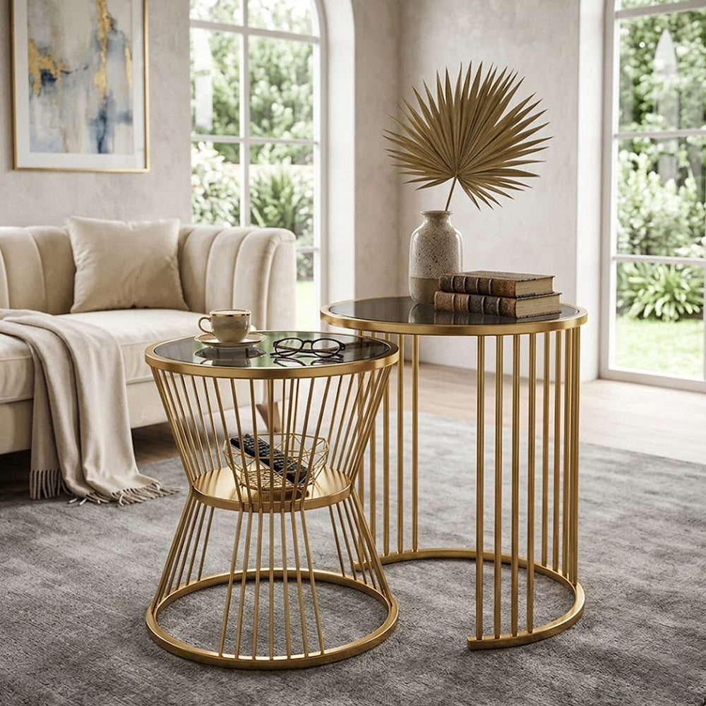 Sora Metal Nesting Table - Gold