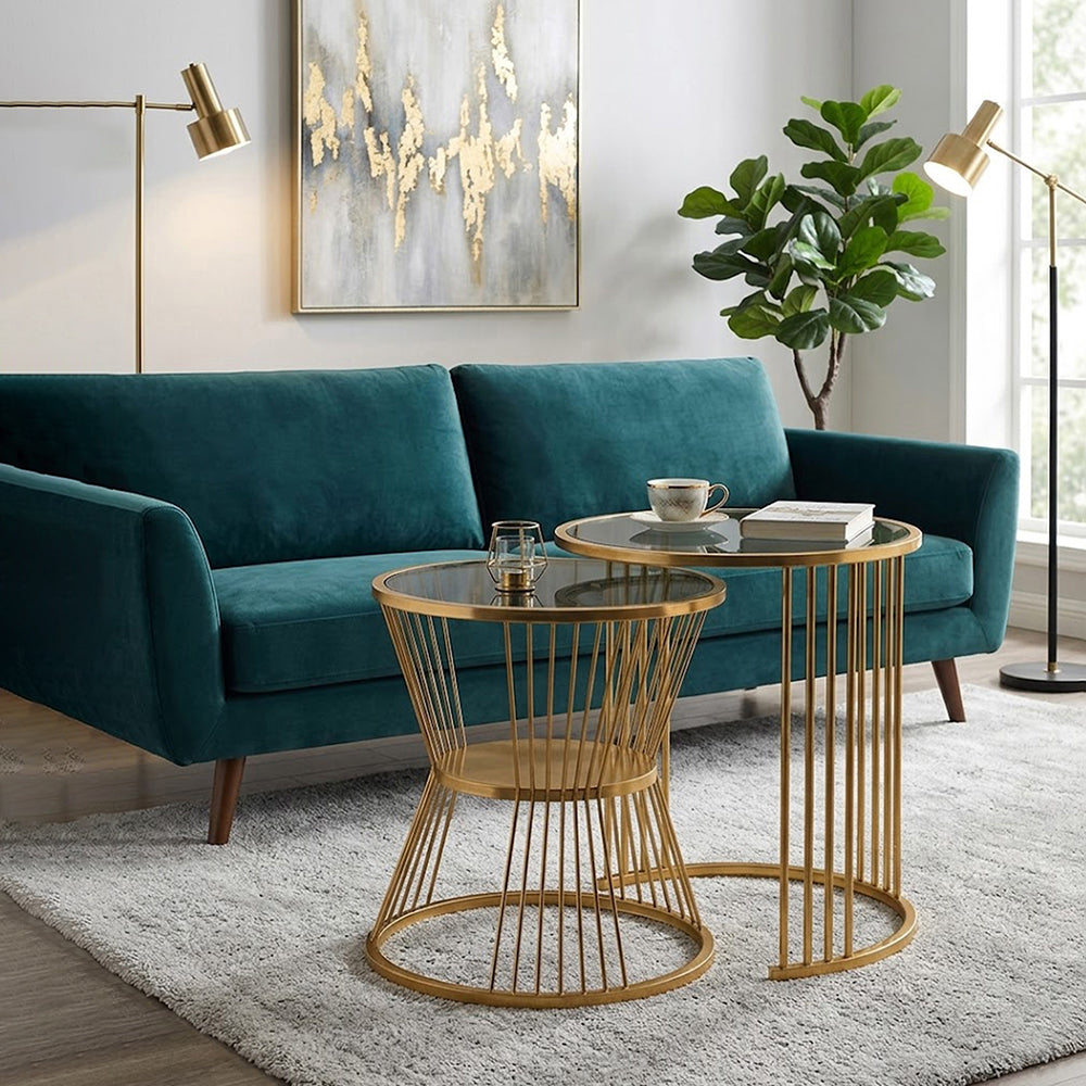 Sora Metal Nesting Table - Gold