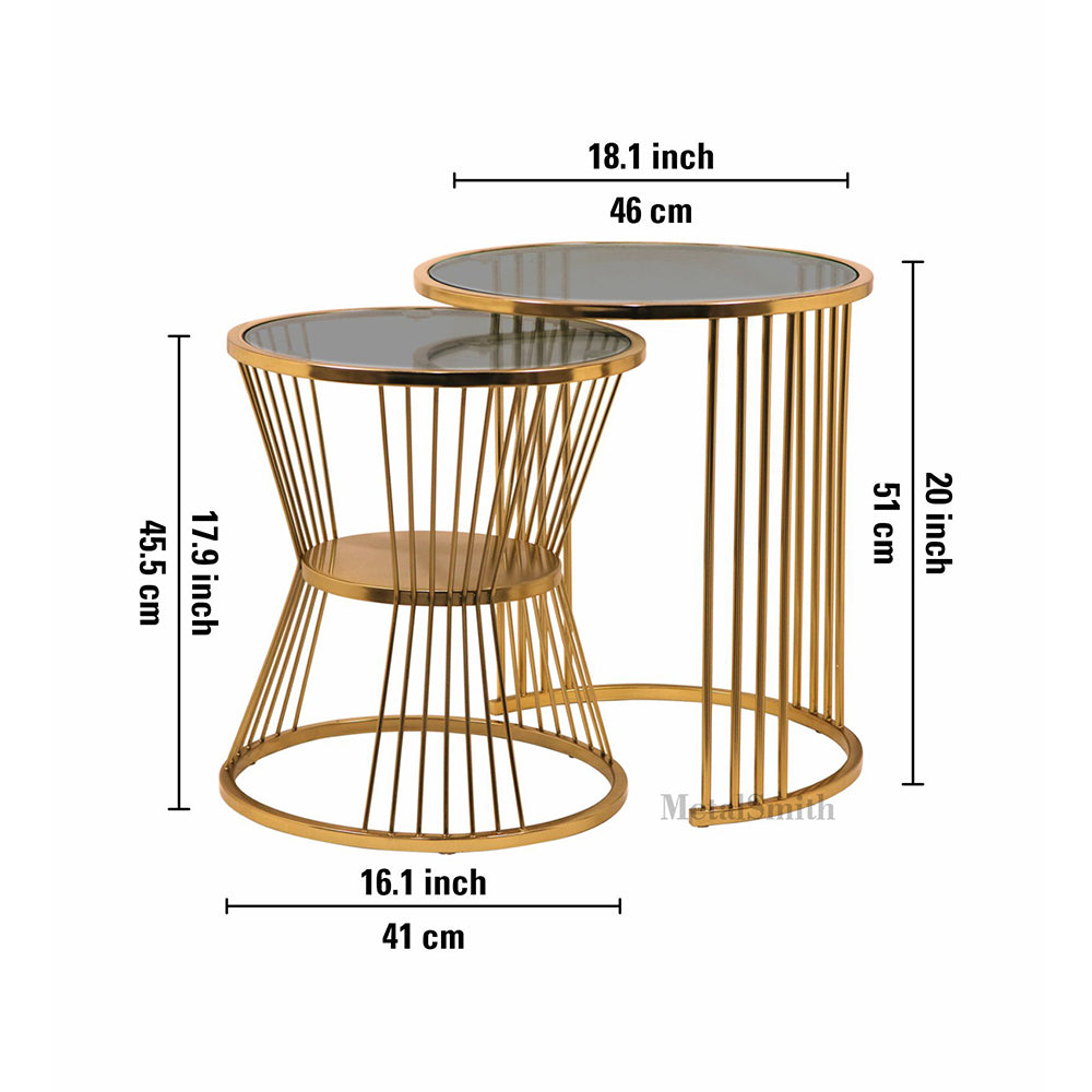 Sora Metal Nesting Table - Gold