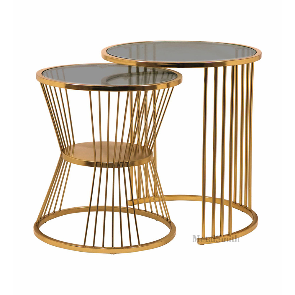 Sora Metal Nesting Table - Gold