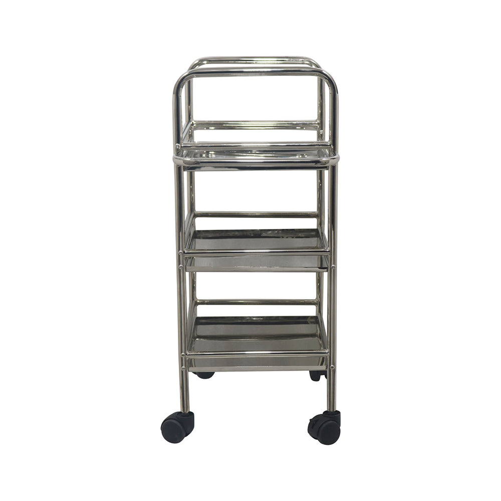 Metal 3 Tier Serving Trolley - Silver