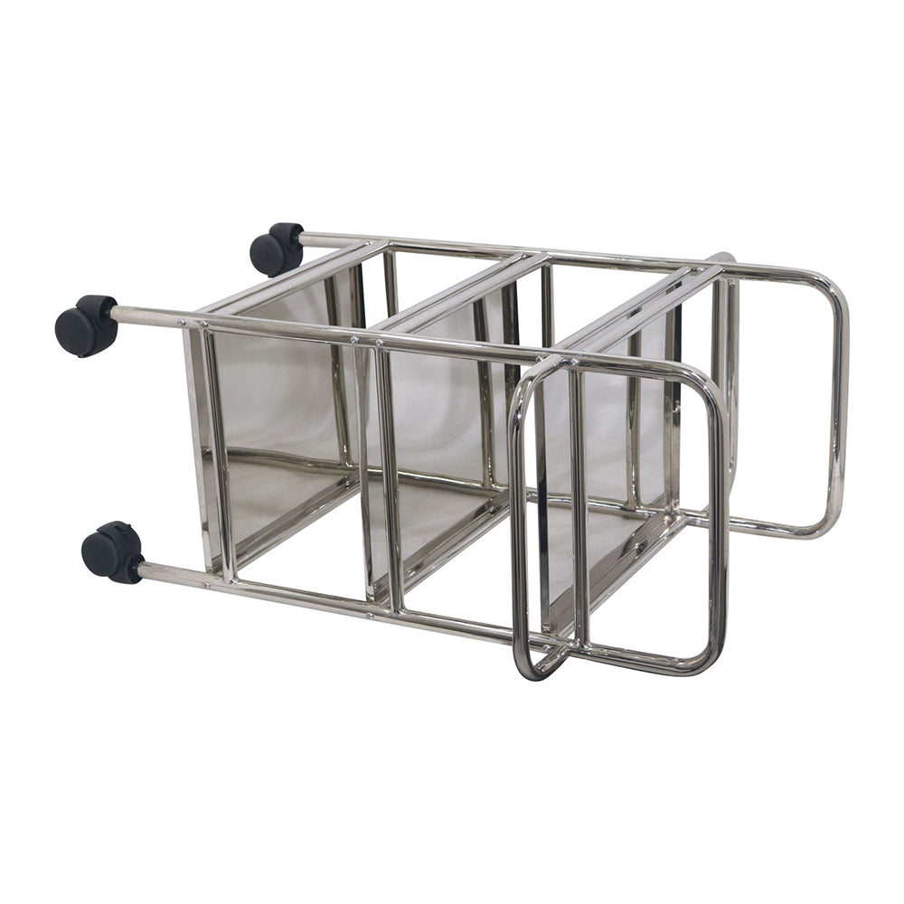 Kitchen Cart 3-Tier Revolving Multipurpose Kitchen Cart with Wheels | Silver Steel Kitchen Trolley