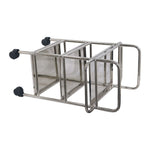 Kitchen Cart 3-Tier Revolving Multipurpose Kitchen Cart with Wheels | Silver Steel Kitchen Trolley