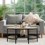 Metal Center Table With Wooden Top For Home Decor And Office