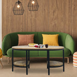 Metal Center Table With Wooden Top For Home Decor And Office