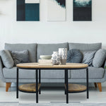 Metal Center Table With Wooden Top For Home Decor And Office