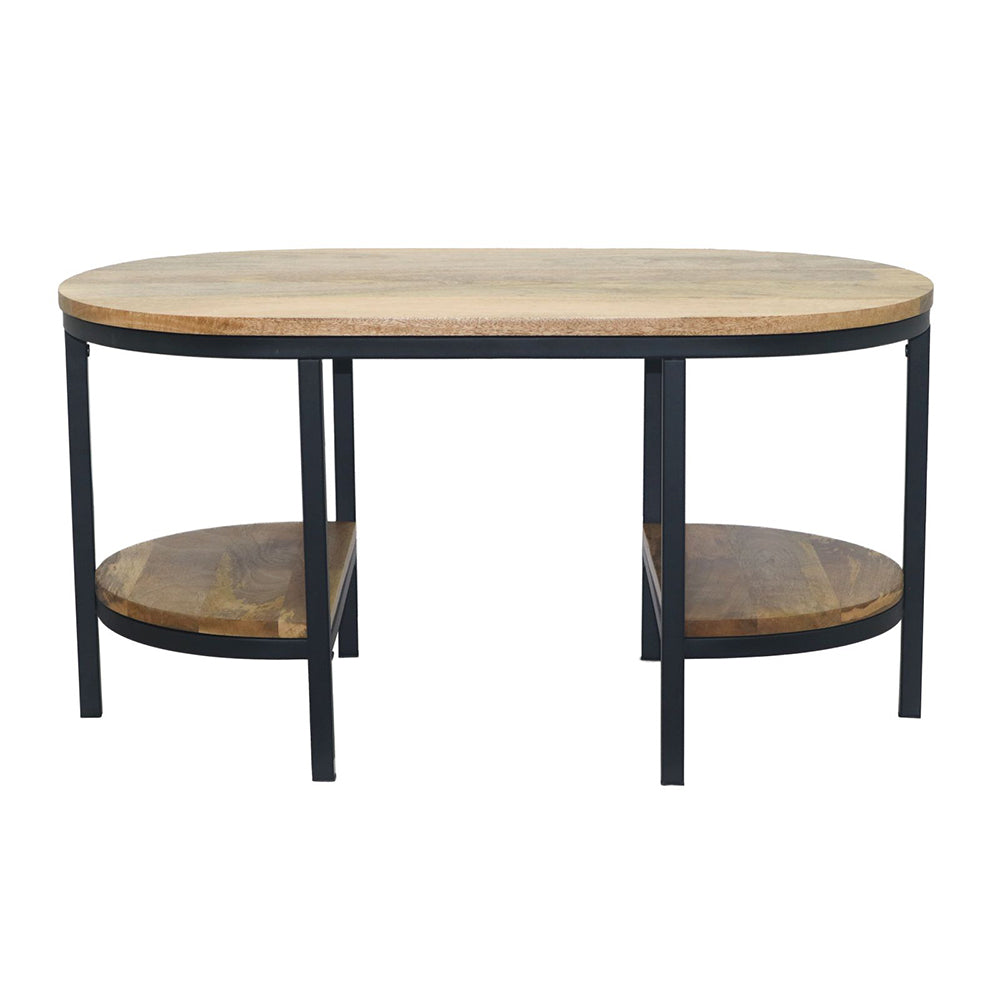Metal Center Table With Wooden Top For Home Decor And Office