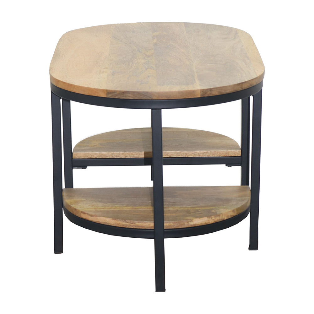 Metal Center Table With Wooden Top For Home Decor And Office