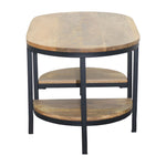 Metal Center Table With Wooden Top For Home Decor And Office