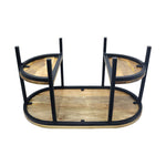Metal Center Table With Wooden Top For Home Decor And Office