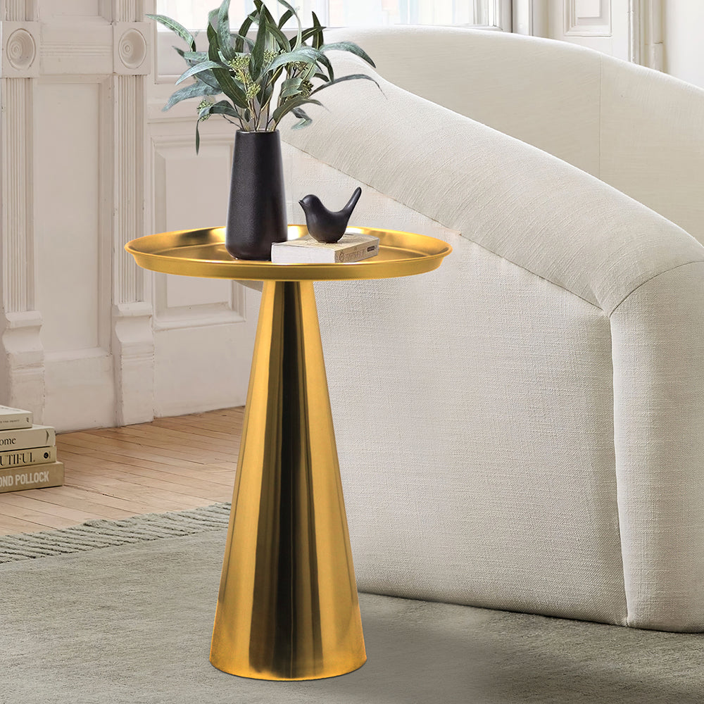 Steel Designer Metal Cone Side Table For Indoor, Outdoor, Home And Office