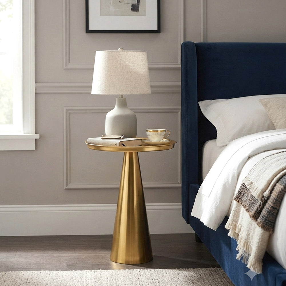 Zylen Steel Side Table - Gold