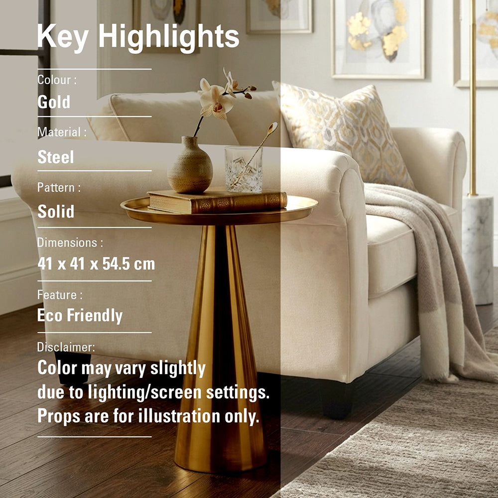 Zylen Steel Side Table - Gold