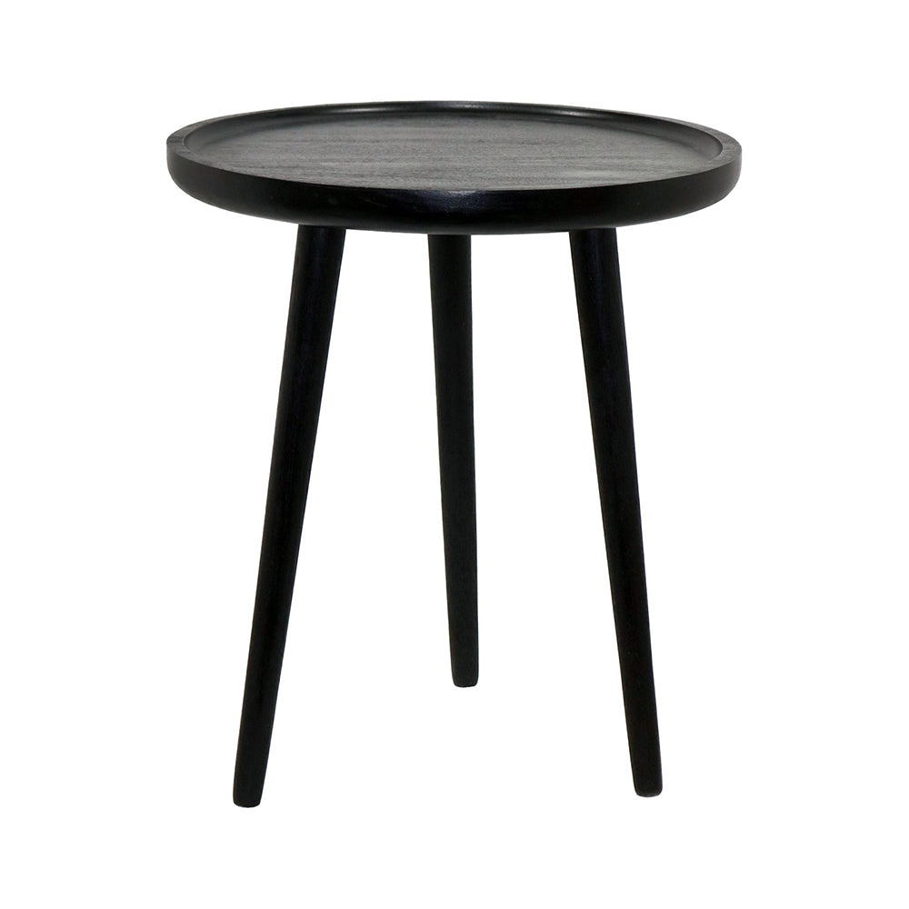 Tripod Wooden Side Table - Black