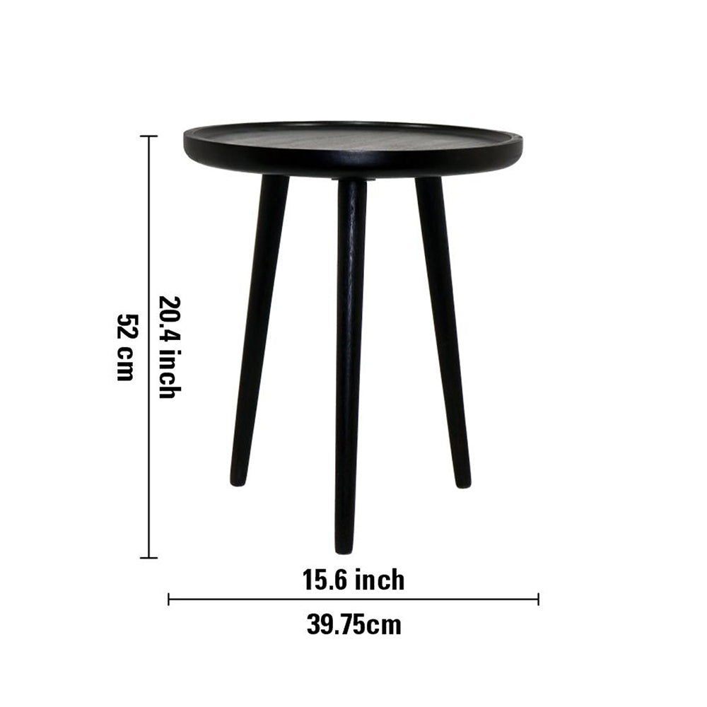 Tripod Wooden Side Table - Black