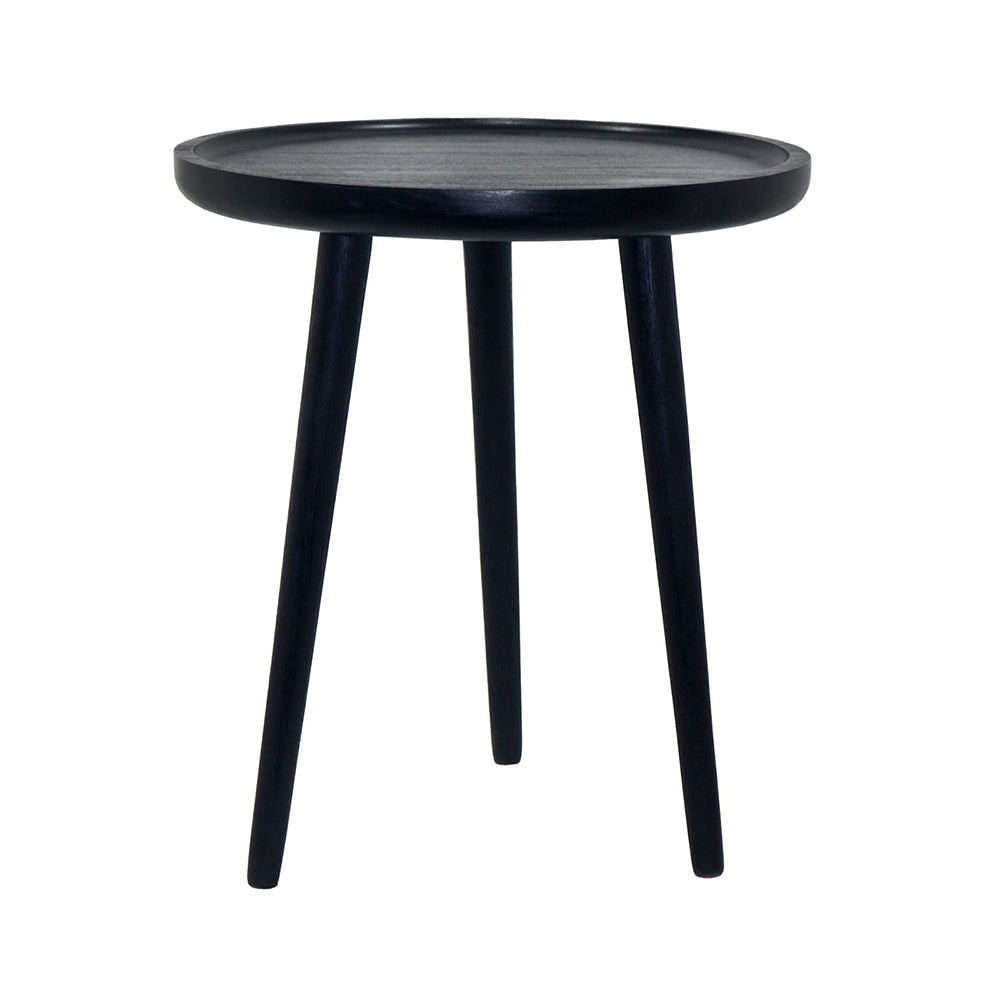 Tripod Wooden Side Table - Black