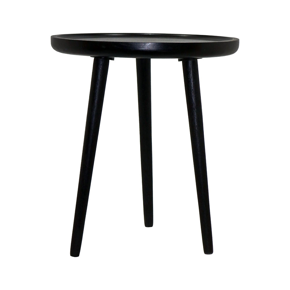 Tripod Wooden Side Table - Black