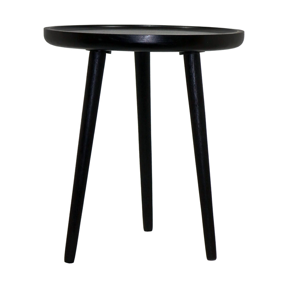 Tripod Wooden Side Table - Black