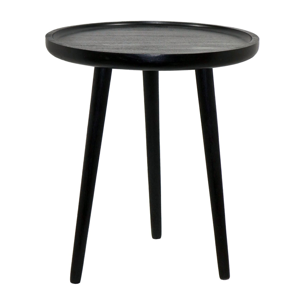 Tripod Wooden Side Table - Black