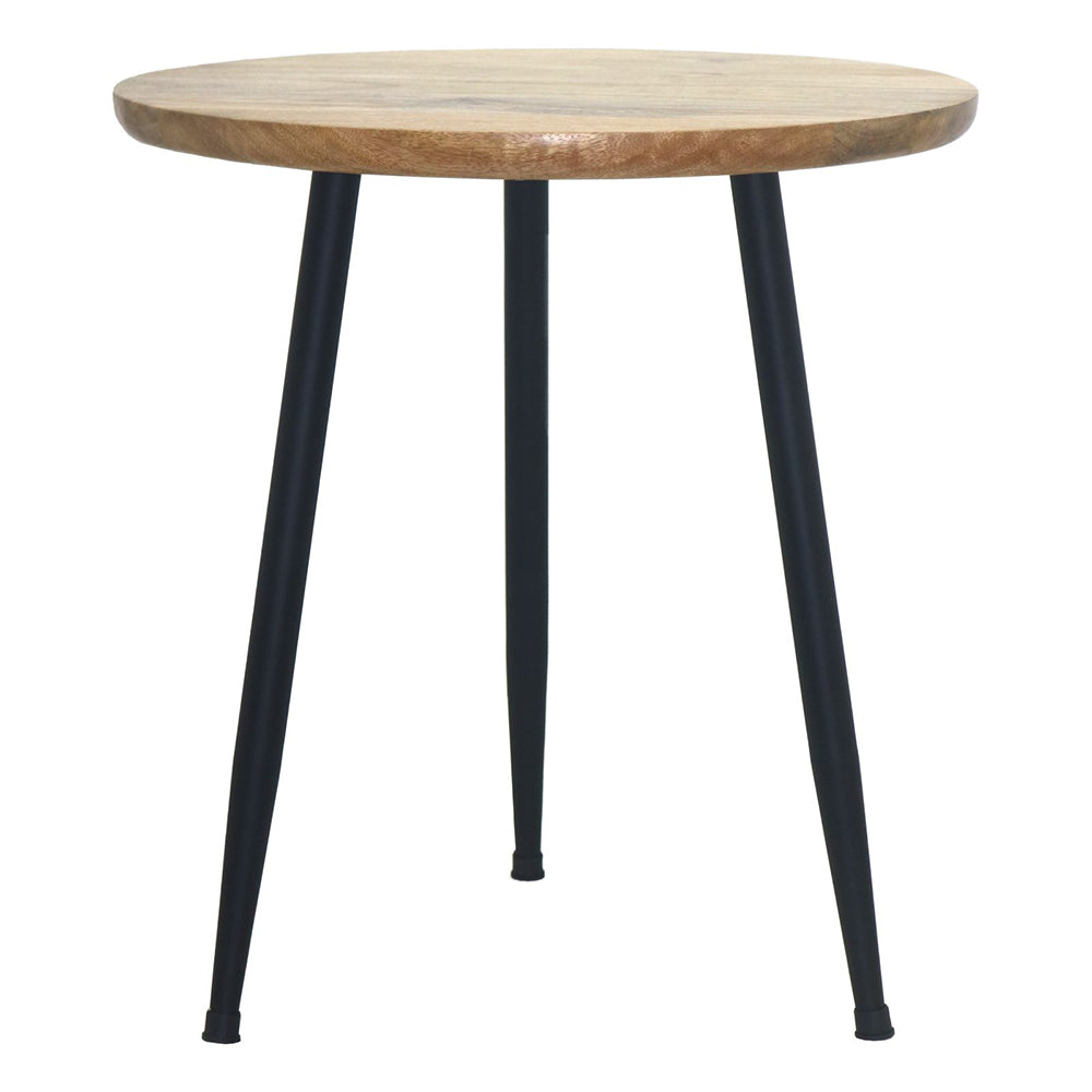 Wooden & Metal Side Table For Living Room, Bedroom, Kitchen, Home, Balcony And Office