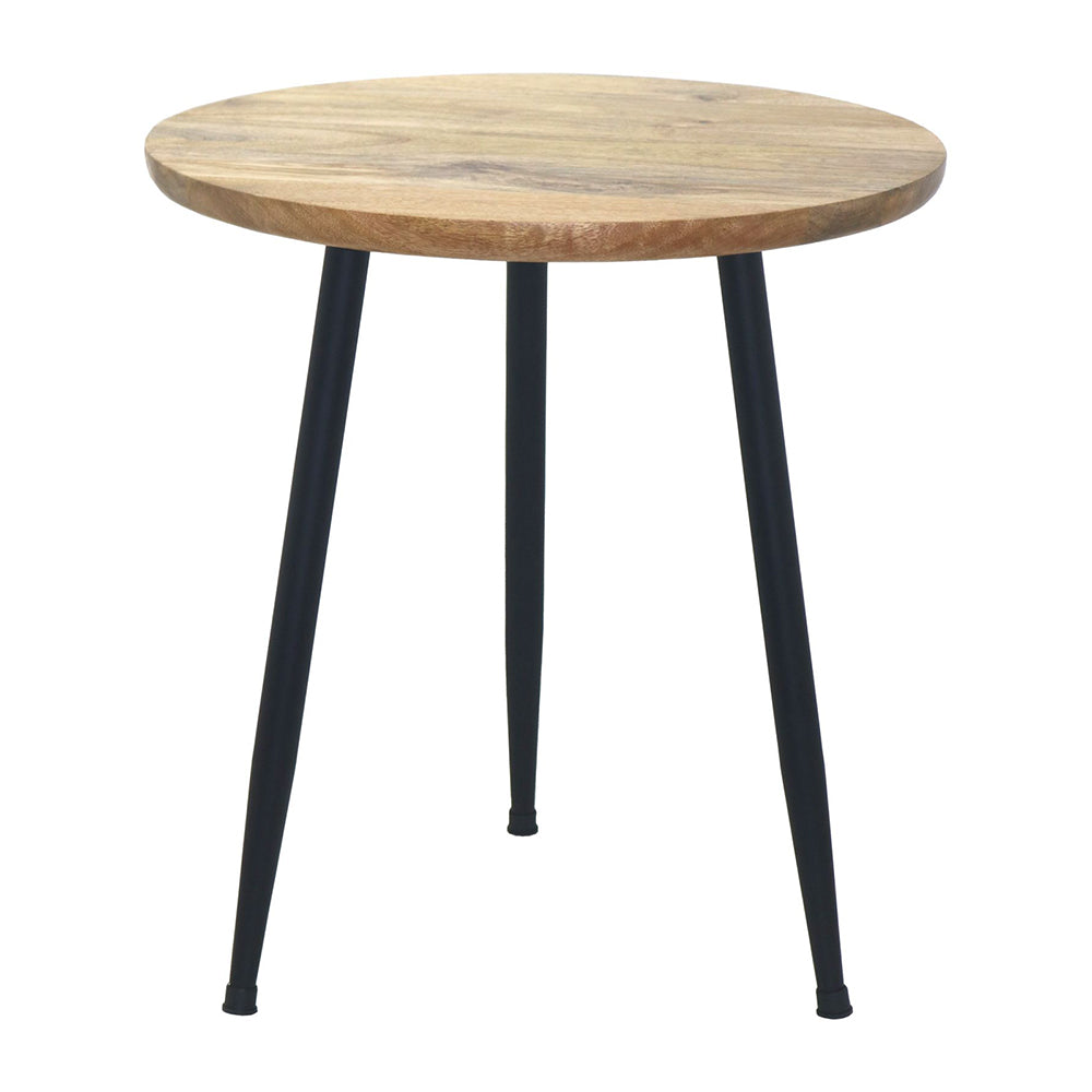 Wooden & Metal Side Table For Living Room, Bedroom, Kitchen, Home, Balcony And Office