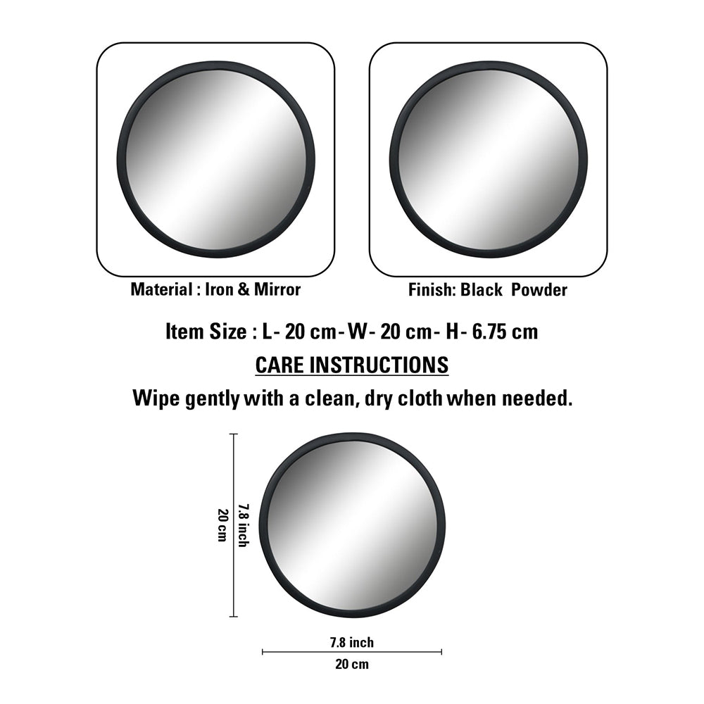 Black Decorative Hook Mirror