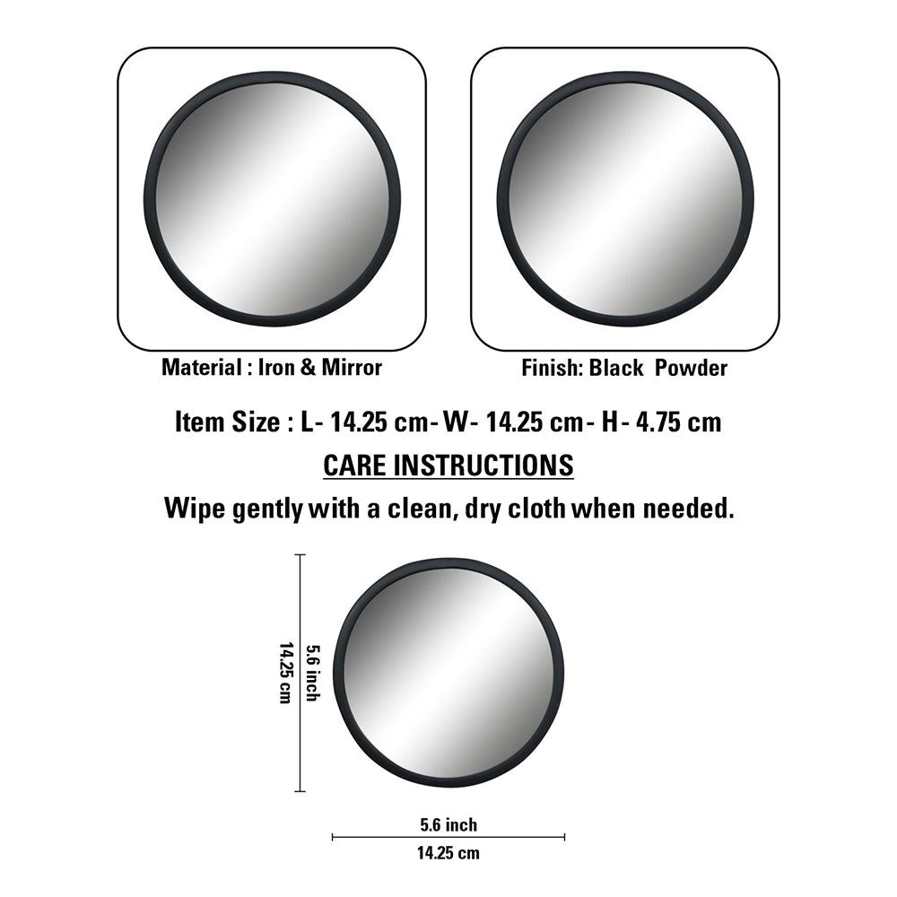 Black Decorative Metal Hook Mirror