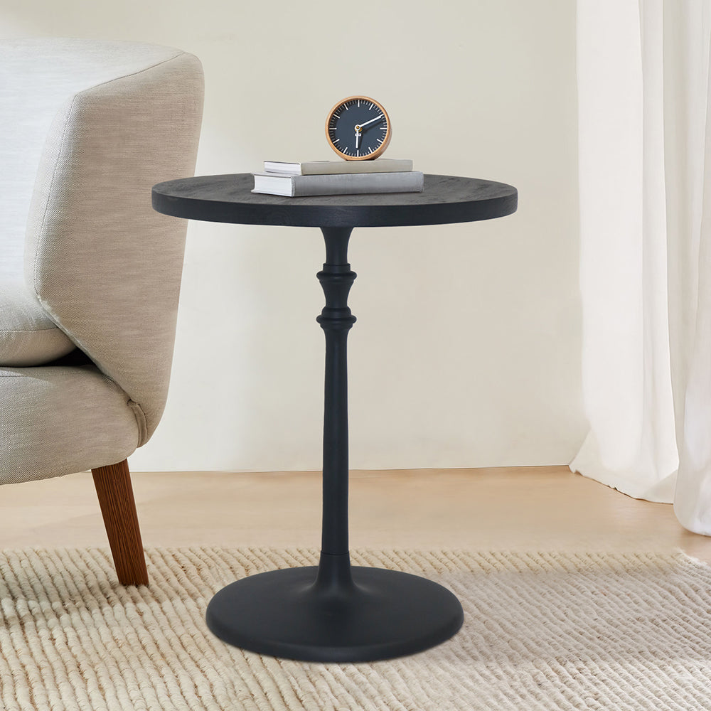 Wooden & Metal Side Table For Living Room, Bedroom, Kitchen, Home, Balcony And Office