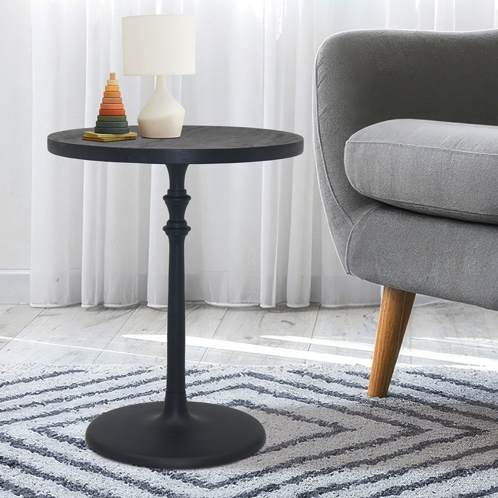 Wooden & Metal Side Table For Living Room, Bedroom, Kitchen, Home, Balcony And Office