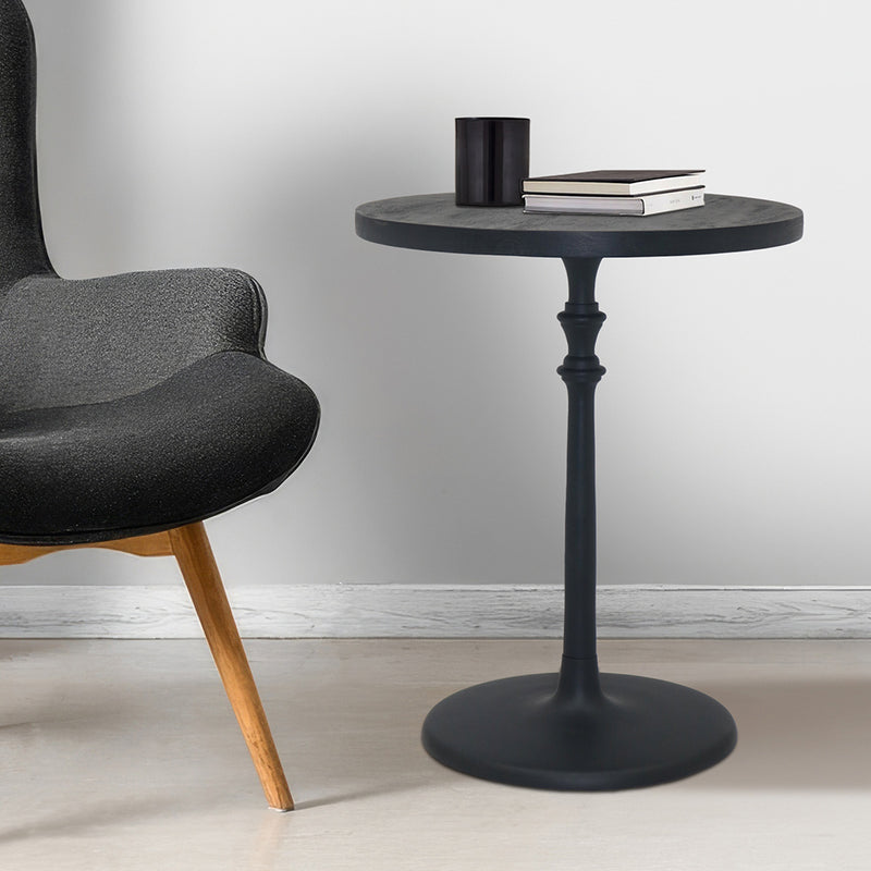Timber Metal Side Table - Black