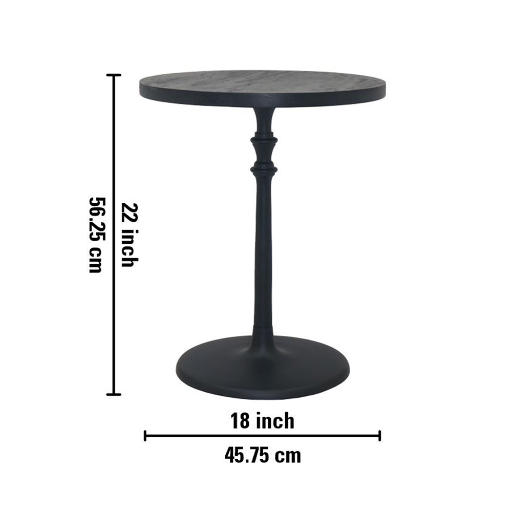 Timber Metal Side Table - Black