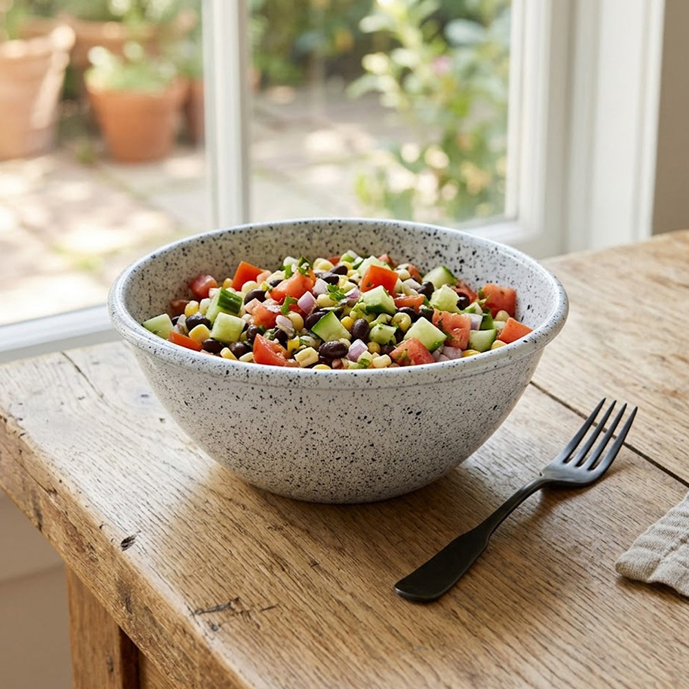 Elix Metal Serving Bowl - White